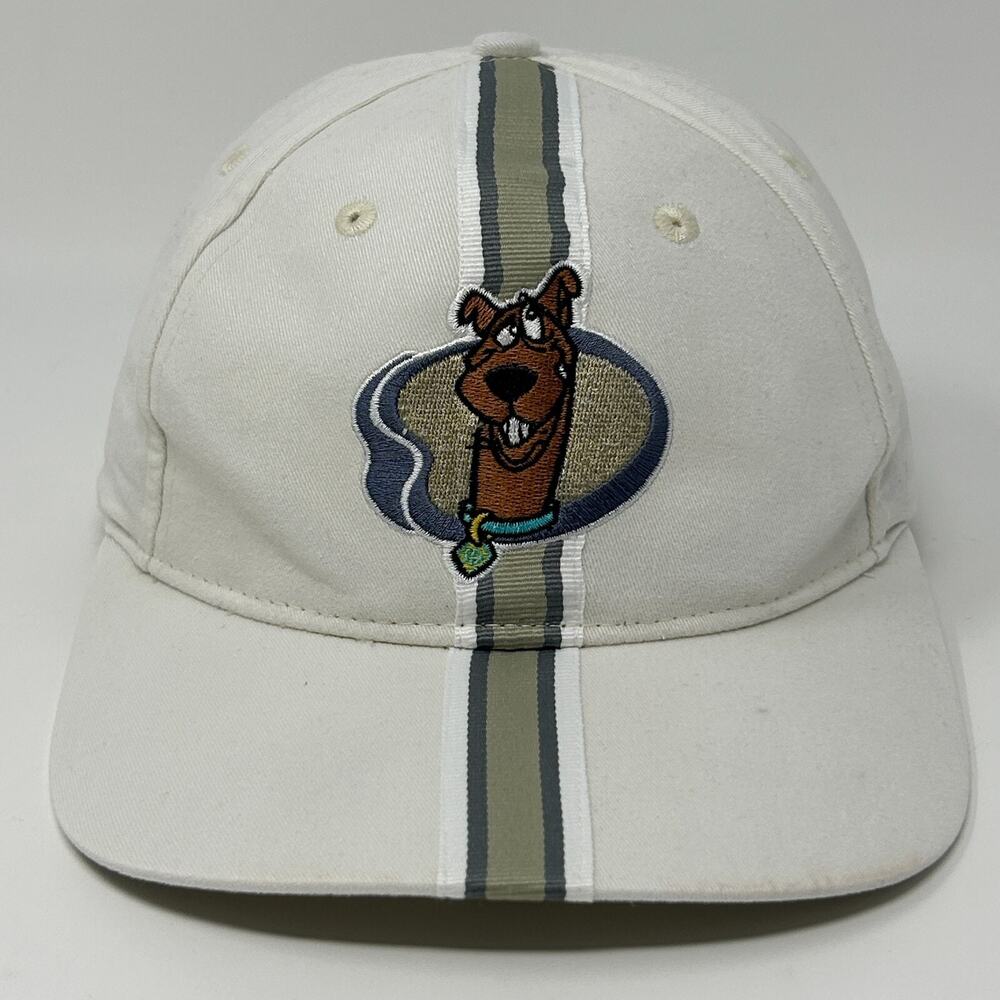 Vintage 90s Scooby Doo Hat Baseball Cap 1998 Cartoon Network Strapback White